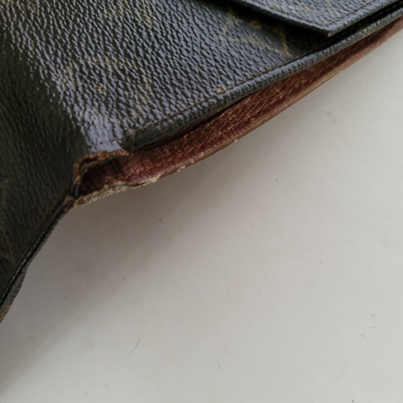 LOUIS VUITTON Retro Vintage Monogram Leather Wallet Brown Medium Trifold Elise - Picture 9 of 16